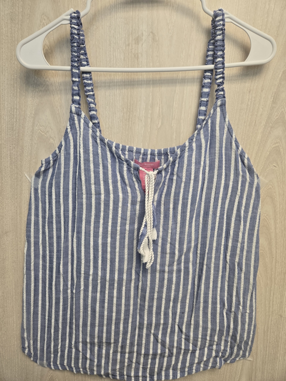 Isaac Mizrahi Blue and White Striped Camisole Tank